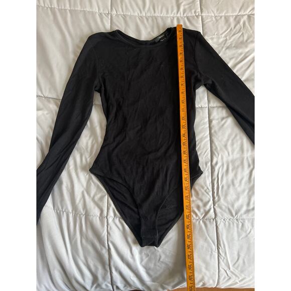 NWT forever‎ 21 black ribbed lace up back bodysuit size large - Picture 1 of 4